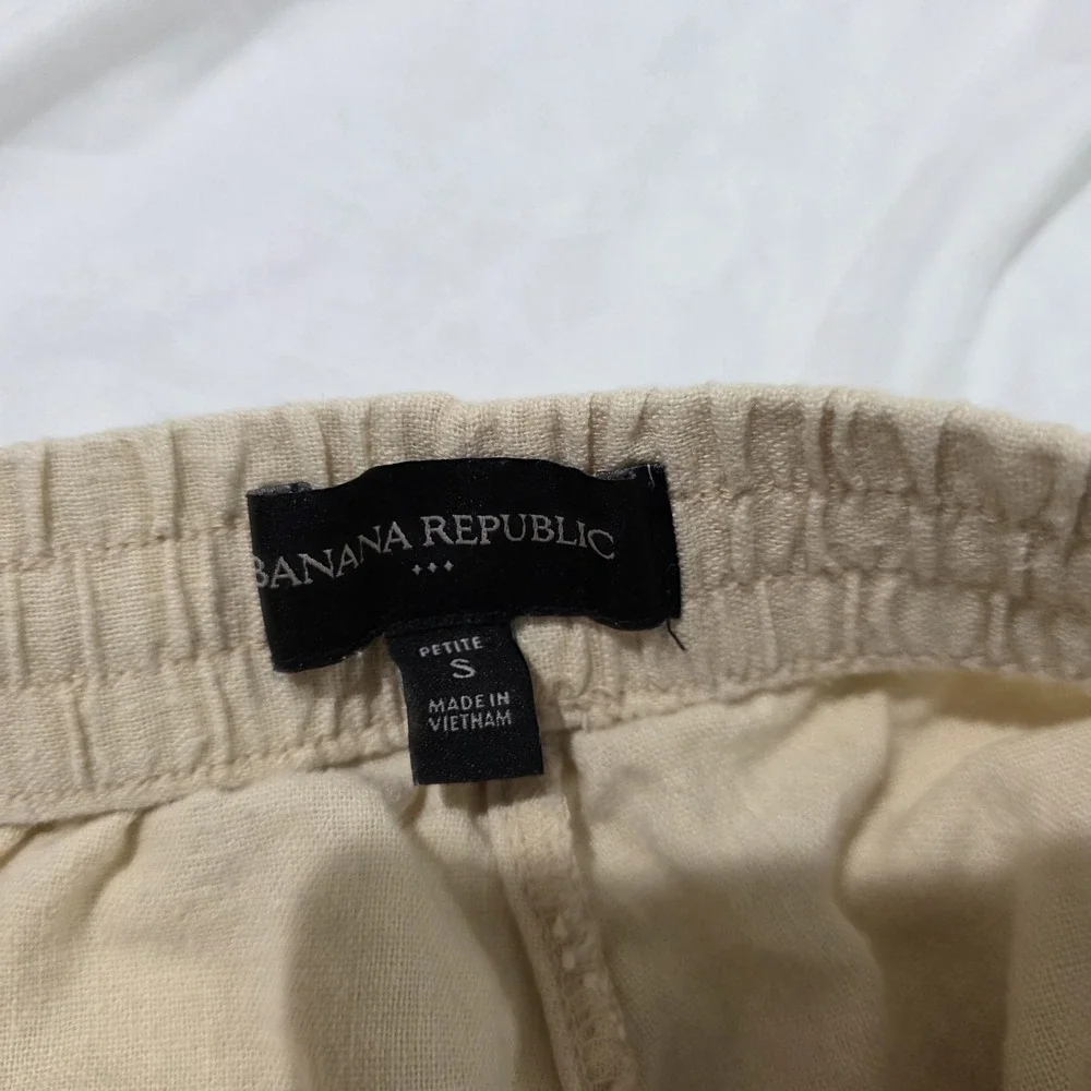 Banana Republic Womens Linen Cargo Pants Size Small Petite Euro Summer‎ Beach